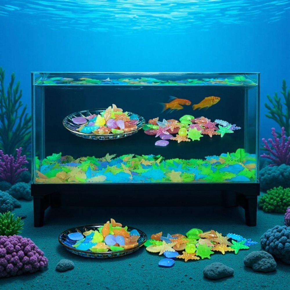 Planted Aquarium Parameters - Gloeiende lichtgevende oceaanstenen Fluorescerende schelpen Kleurrijke
