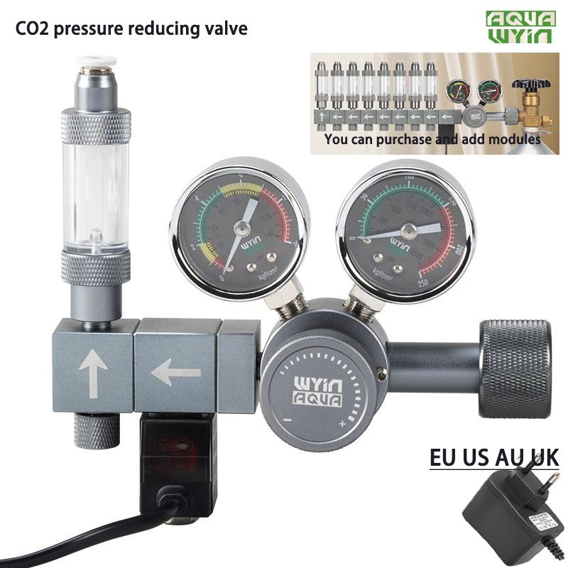 Co2 Regulator Dual Stage - Aquarium DIY CO2-regelaar, dubbeltraps drukregelklep, CO2