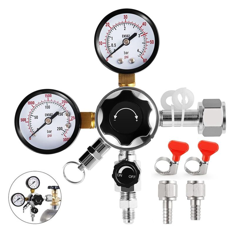 Co2 Regulator Dual Stage - A02M-CGA-320 Keg Regulator, Dual Stage Gauge