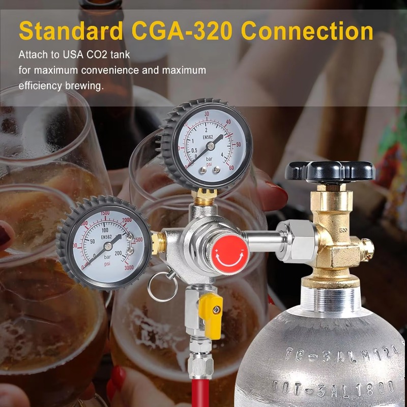 Dubbele CO2-tankregelaar voor  - Co2 Regulator Dual Stage recensie en prijs