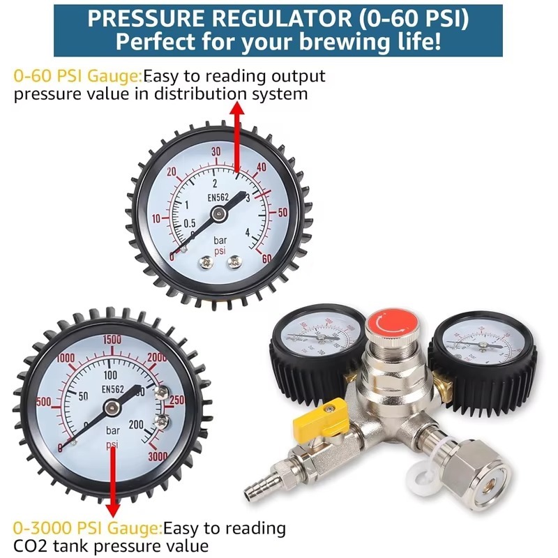 CO2-regelaar voor tapbier, 60  - Co2 Regulator Dual Stage recensie en prijs