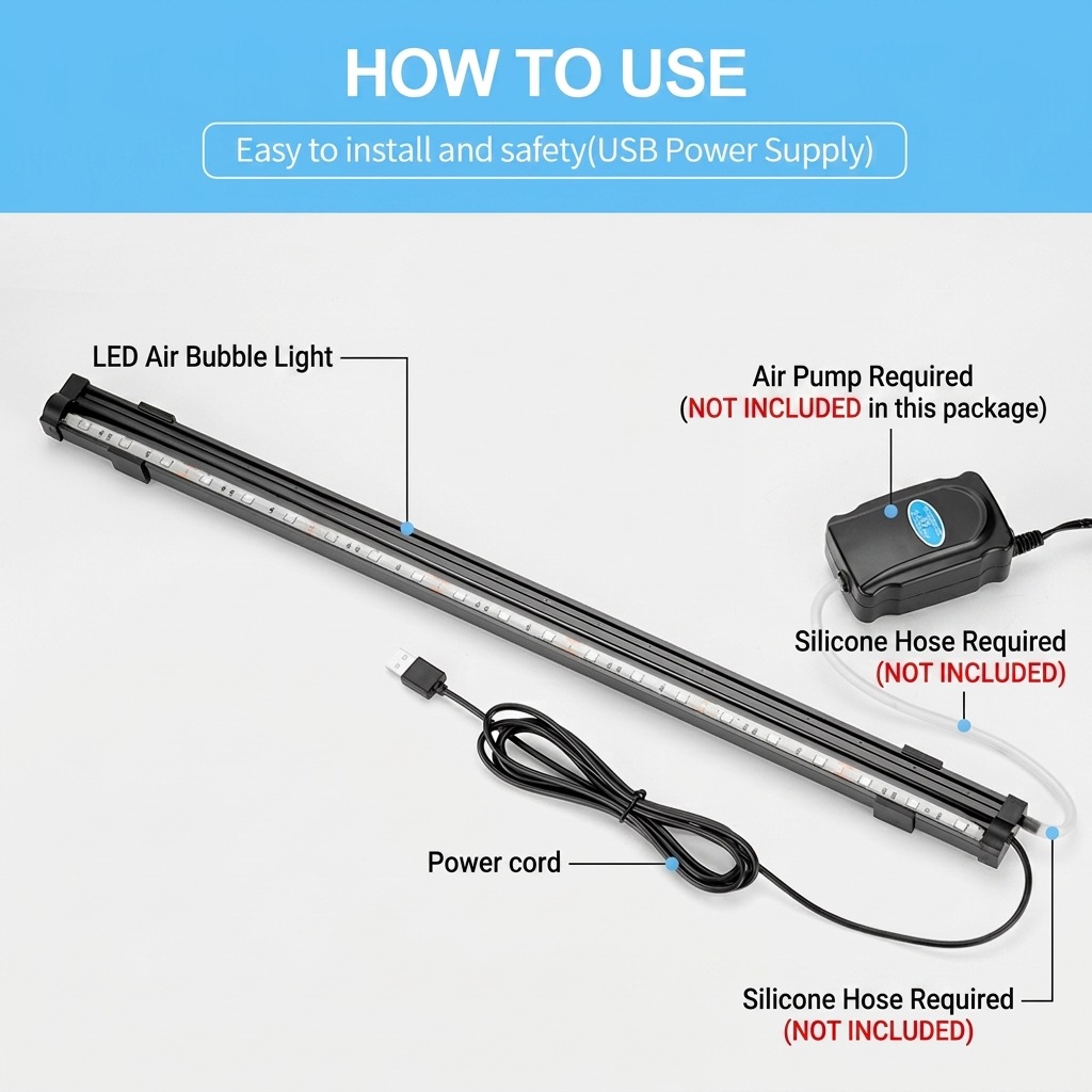 USB LED Aquarium Luchtbellenli - Aquarium Lily Pipe recensie en prijs